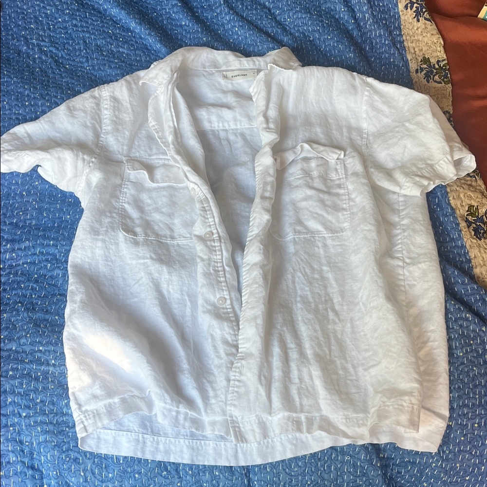 Everlane linen M mens White Button-Up Shirt